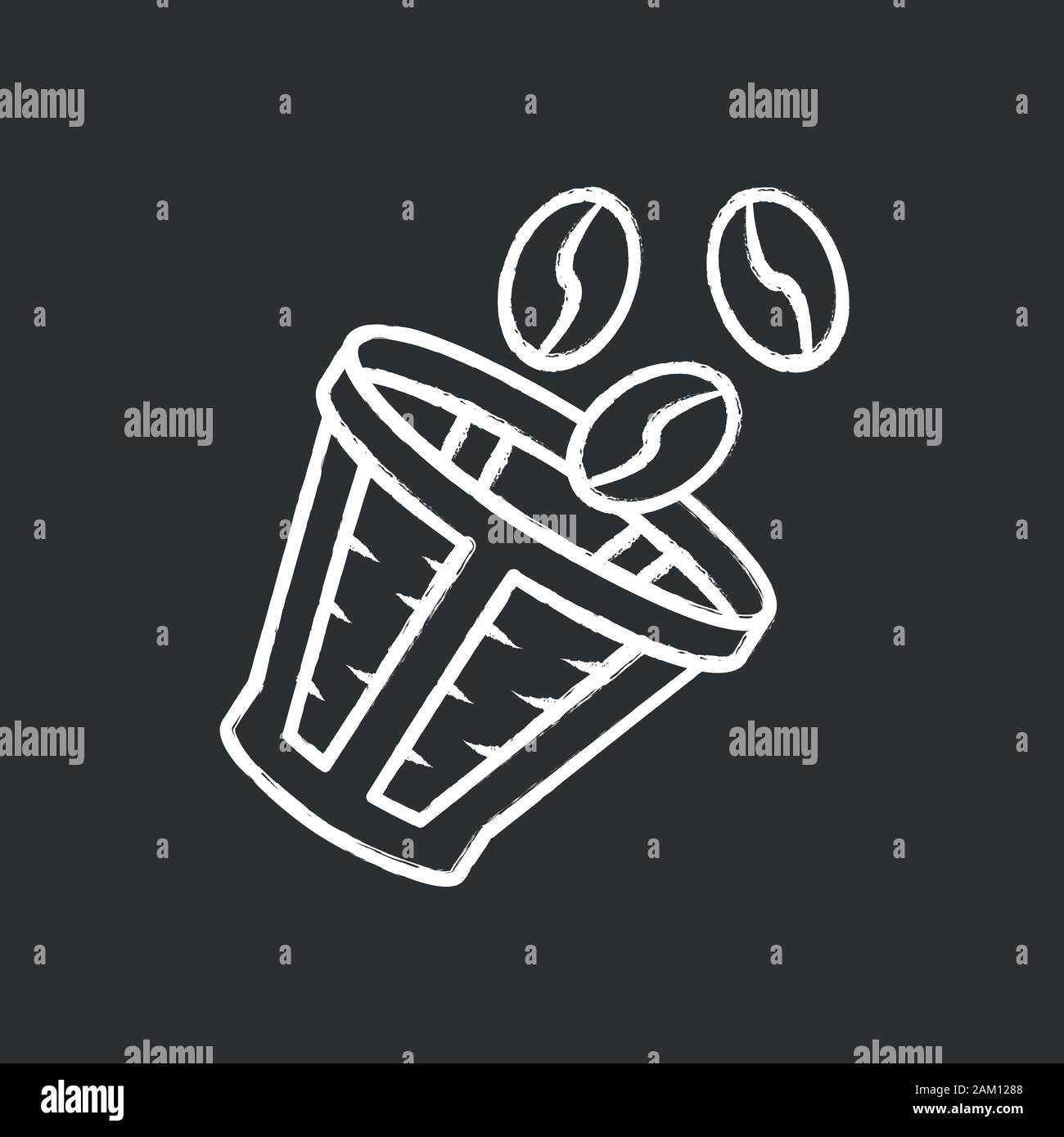 Reusable coffee filter chalk icon. Recyclable barista accessory, coffee