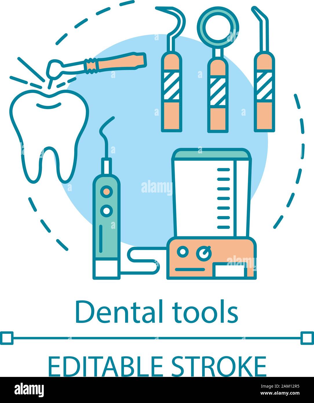 Dental tools vector concept icon. Dentist tools. Devices for teeth