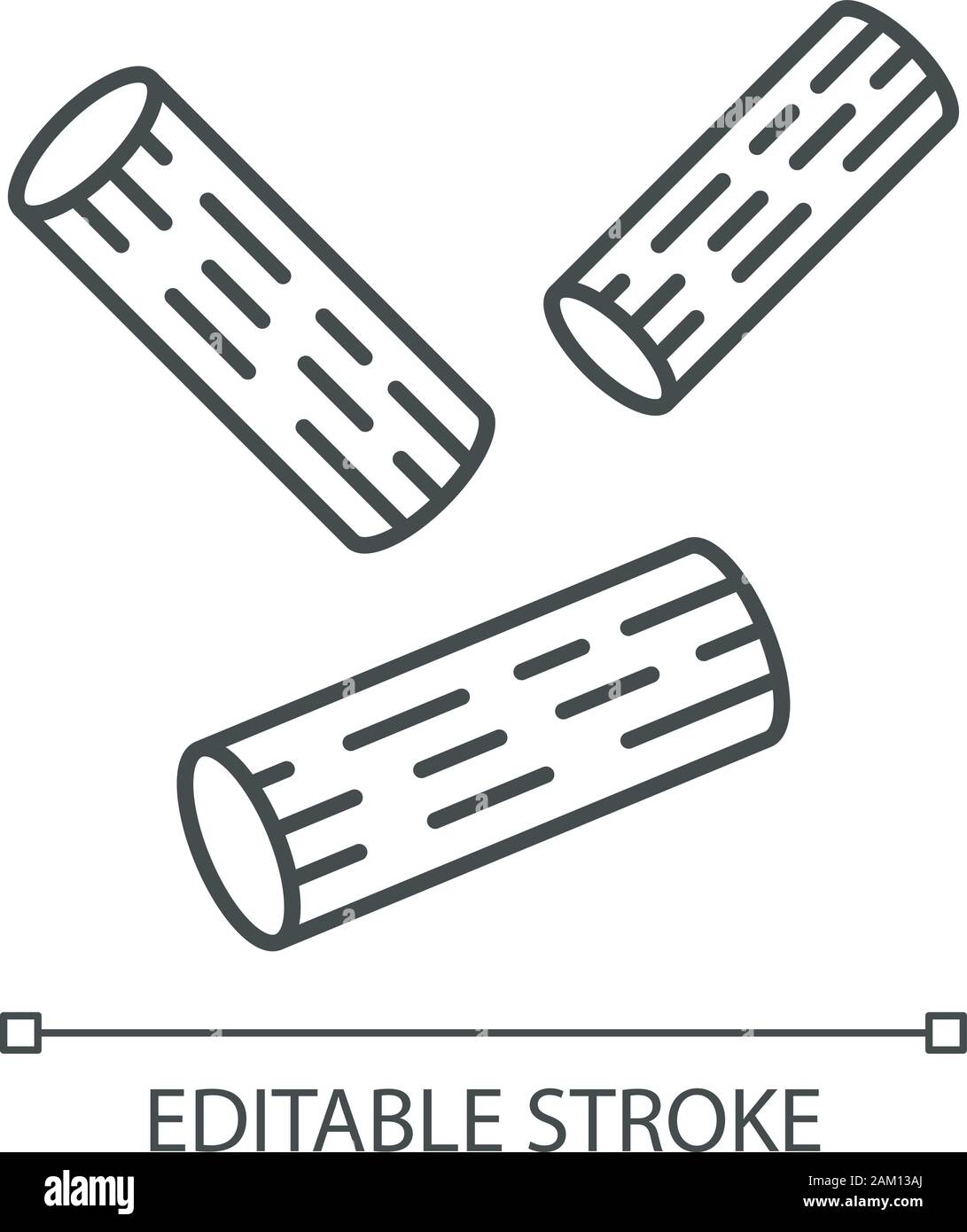 Rigatoni pasta vector linear icon. Traditional Italian macaroni. Sedani ...