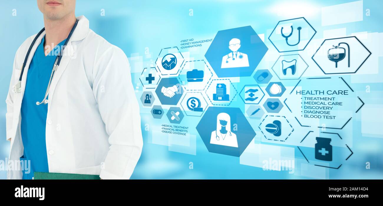 Medical Healthcare Concept Doctor In Hospital With Digital