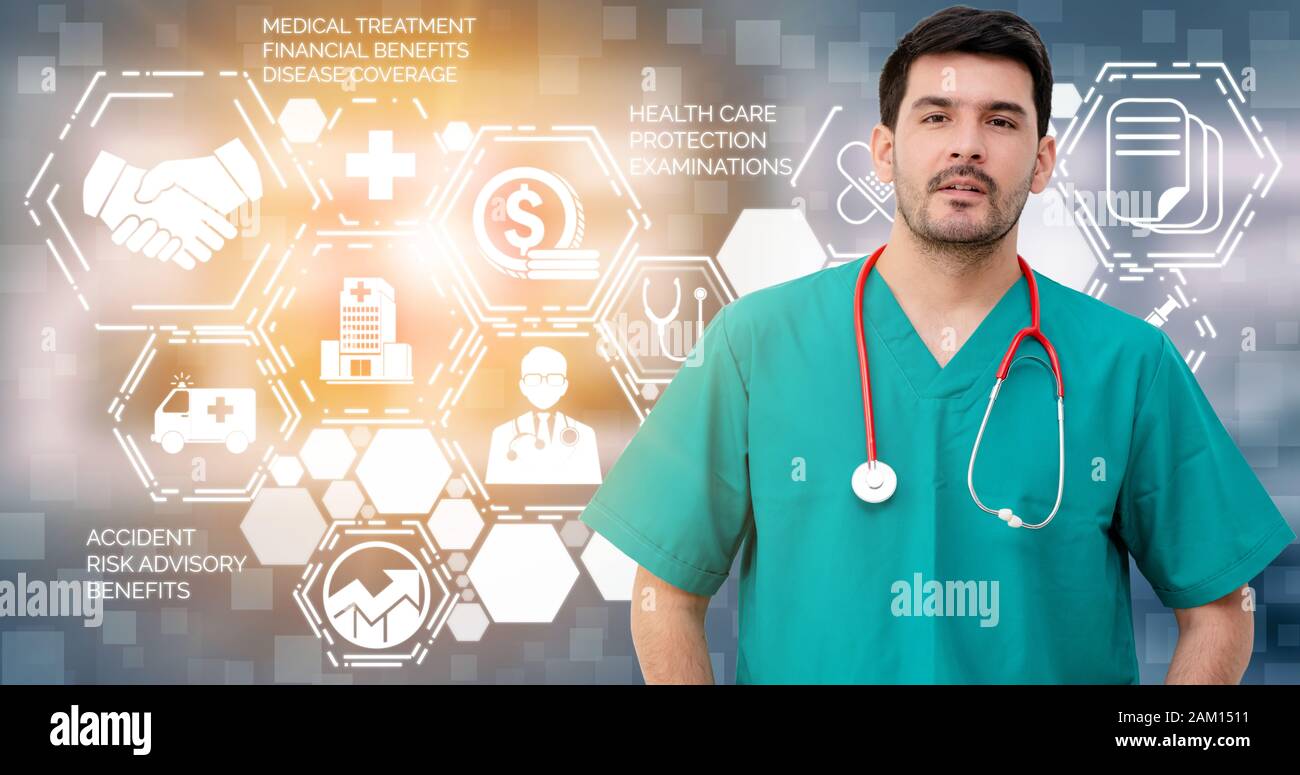 Medical Healthcare Concept Doctor In Hospital With Digital