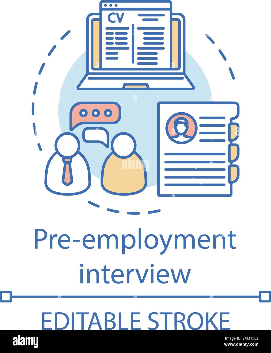 Pre-employment interview concept icon. Hr agency. Employment service ...