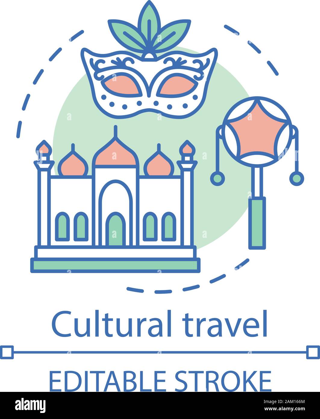 Cultural travel concept icon. Travel experience idea thin line illustration. Customs and traditions of foreign culture. Local residents way of life. V Stock Vector