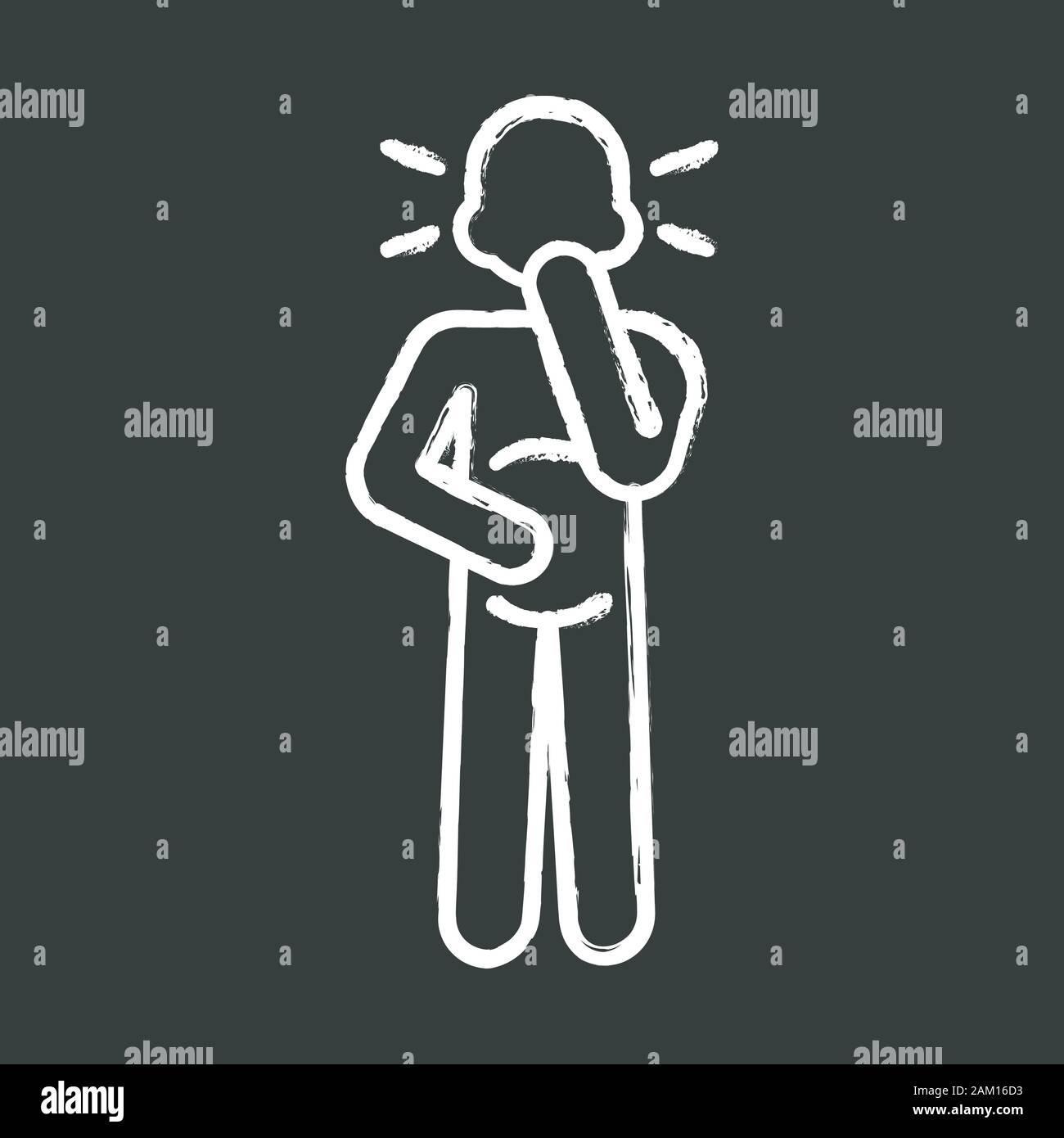 Nausea Chalk Icon Allergy Food Poisoning Gastritis Symptom Early Pregnancy Morning Sickness Toxicosis Person Suffering From Stomach Ache Isolat Stock Vector Image Art Alamy