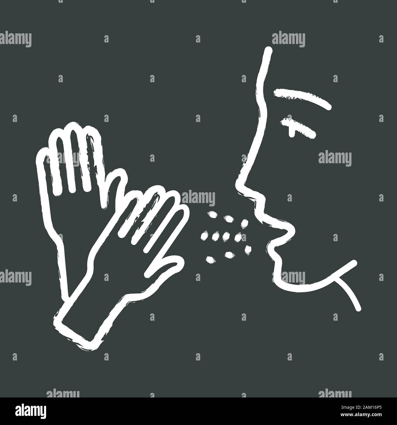 Latex allergy chalk icon. Allergic disease. Asthma caused by rubber