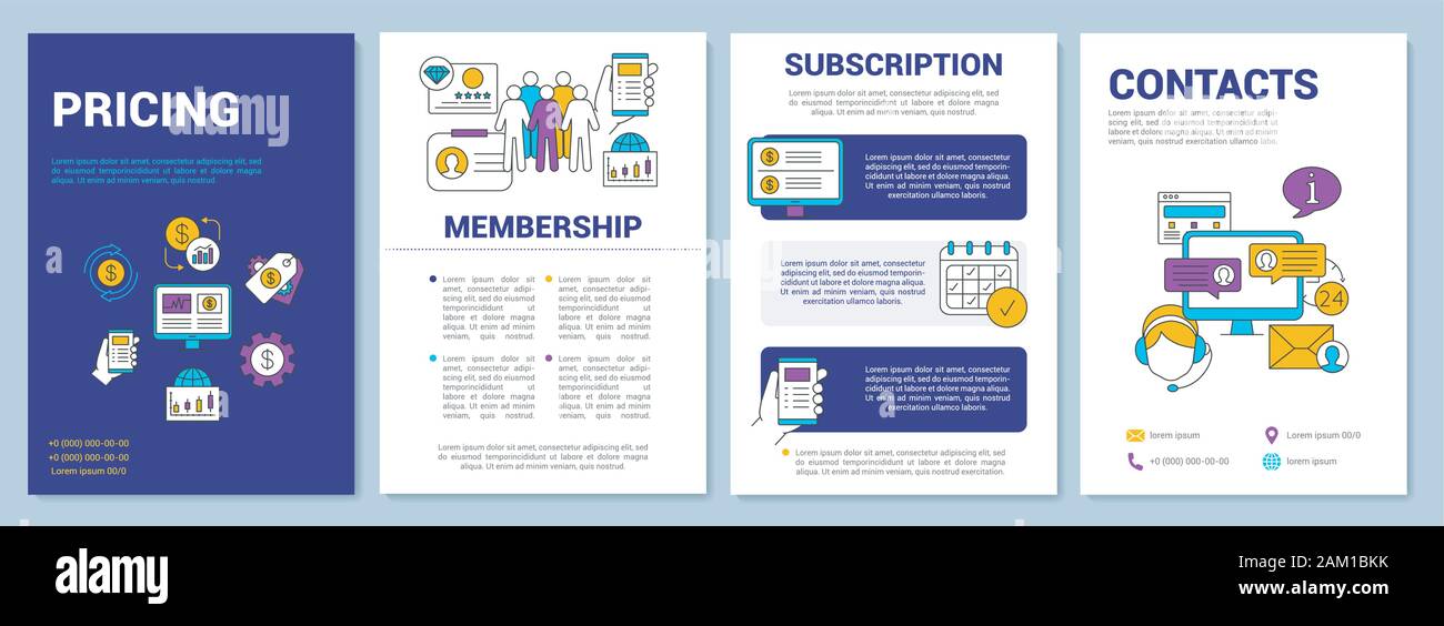 Pricing brochure template layout. Flyer, booklet, leaflet print design