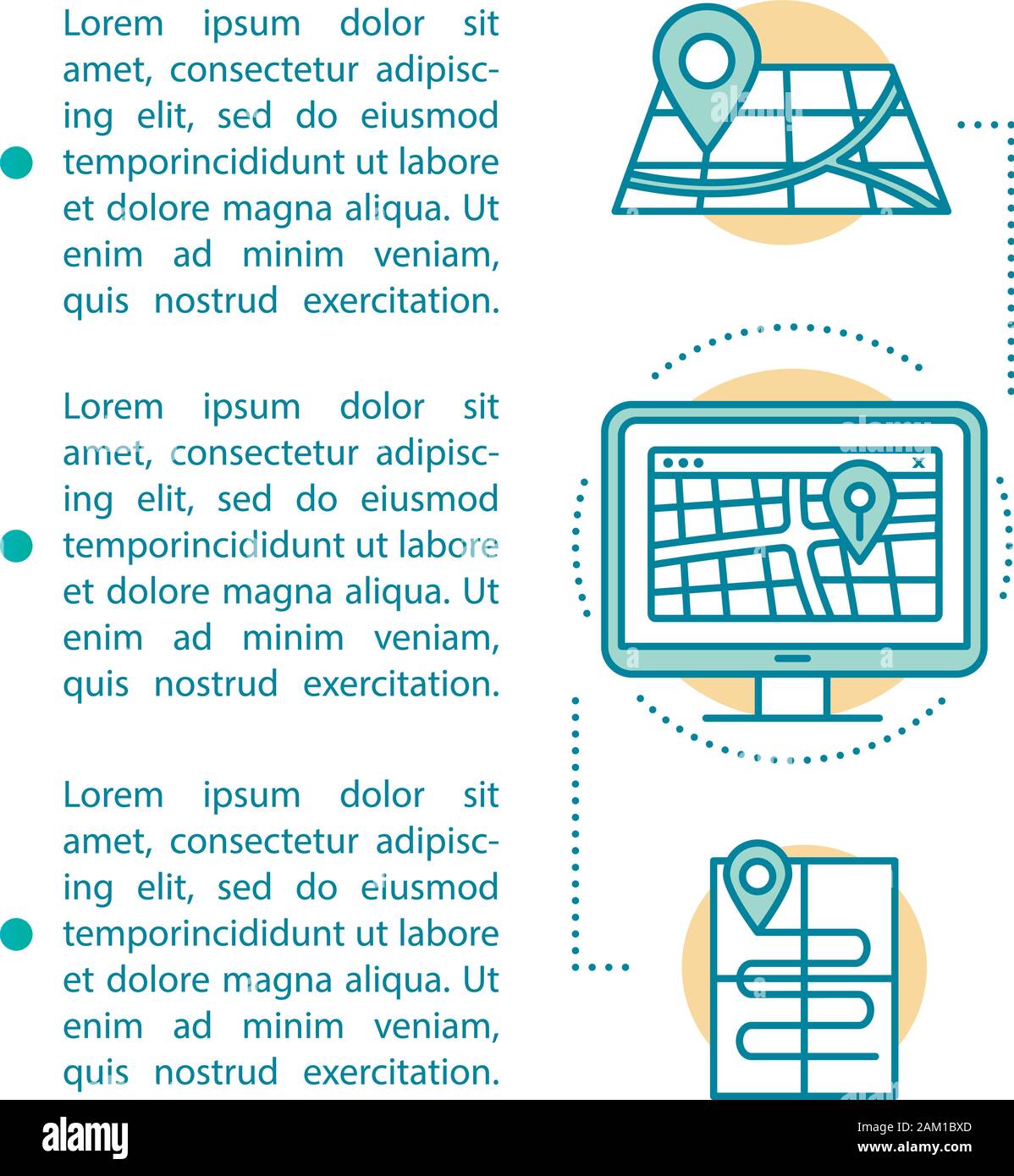 Destinations article page vector template. Travel agency. Tourist map ...