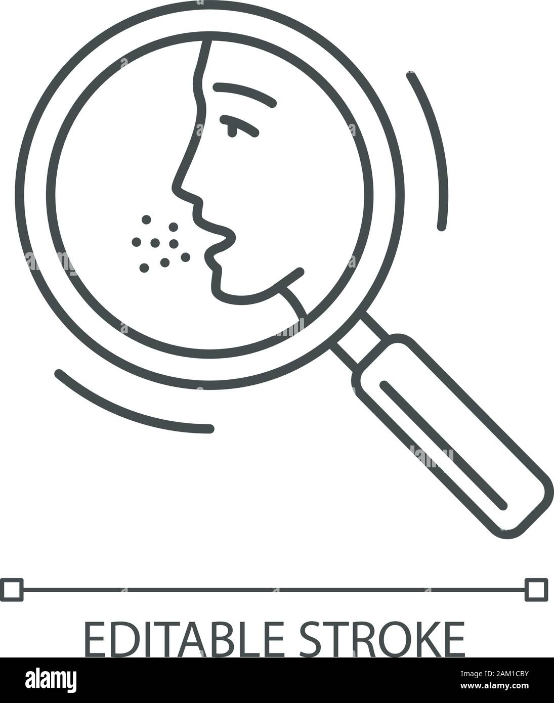 Allergy diagnosis linear icon. Medical testing. Symptom analysis