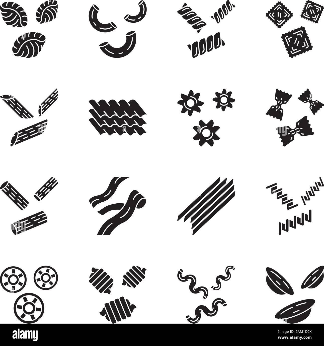 Types of noodles Black and White Stock Photos & Images - Alamy