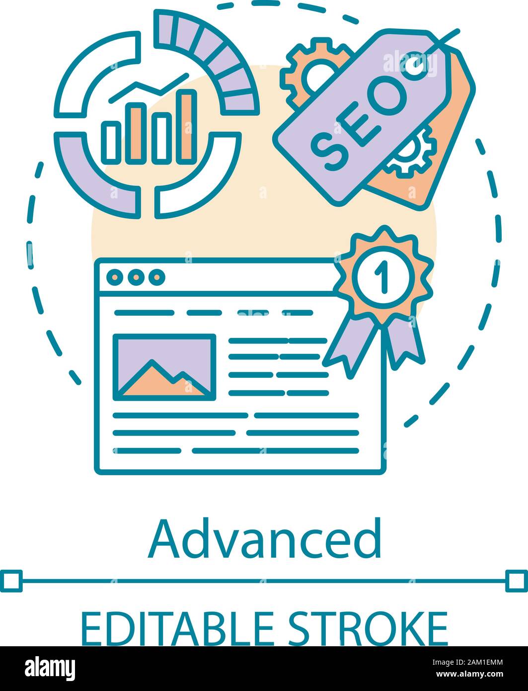 Advanced Concept Icon Seo Keyword Tool Subscription Idea Thin Line Illustration Increasing Visibility Of Website Search Engine Optimization Vector Stock Vector Image Art Alamy