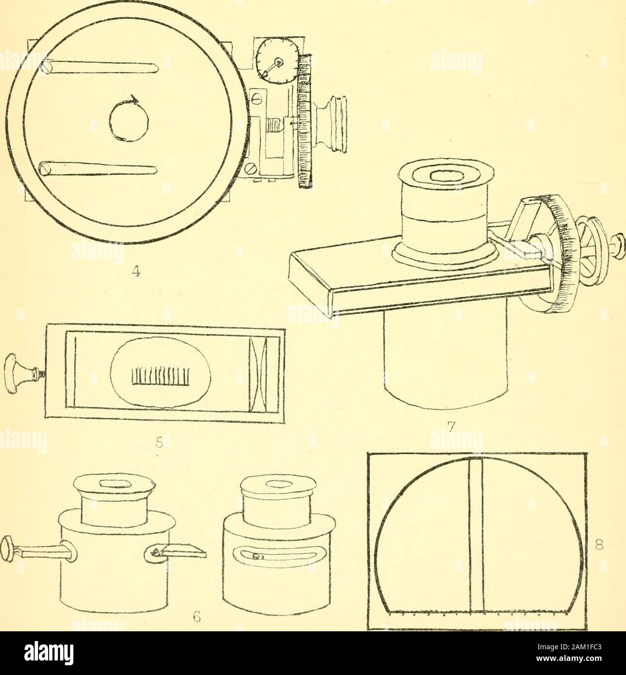 The Journal of microscopy and natural science . o THE KEPIIODUCTION OF (nilUTOLlTES. 347 EXPLANATION OF PLATP: XV. Fig. 1.—Cuffs Wire Micrometer.2.—Bakers Hair MicroiiicLer. 3.- Adams Needle Micrometer. A, B, C, the sectional scale.4.—Zeiss Stage Micrometer.5.—Jacksons Eye-piece Micrometer.6.—Jacksons Micrometer Eye-piece.7. — Ramsdens Micnuneter Eye-piece.8.—The scale of the same. ©11 the 1Rcpro^uctiou of iS)rbitoltte9/ By J. J. Lister, M A. MR. H. B. Br.dy has described specimens of Orbitoliteswhich he obtained in Fiji, showing the margin of the disccrowded with young shells. Mr. Bradys mat Stock Photo