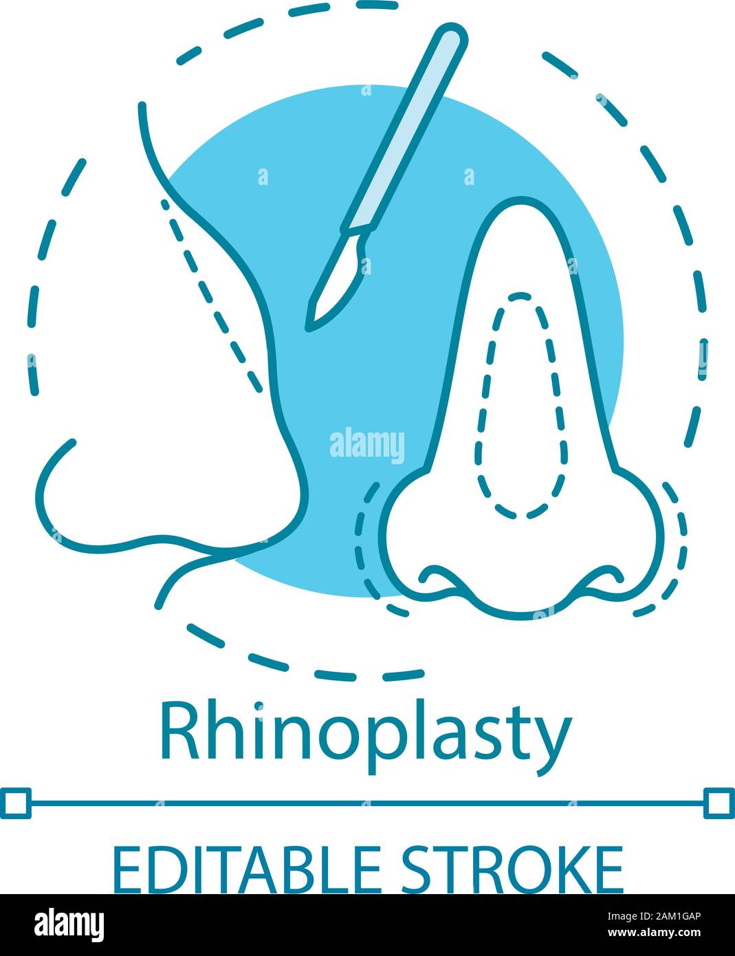 Rhinoplasty concept icon. Nose job idea thin line illustration. Nose
