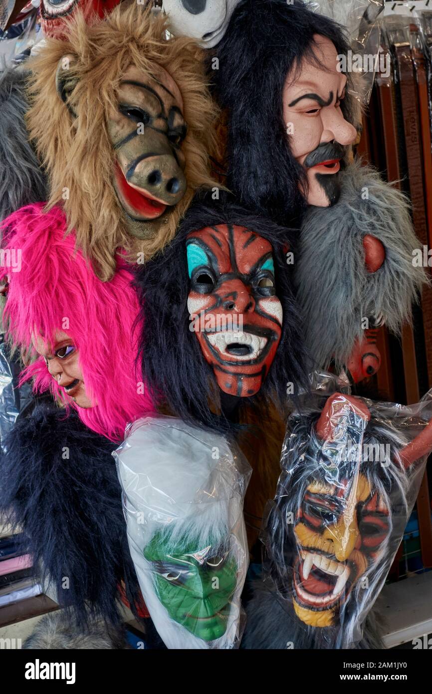 Scary masks for sale. Thailand Southeast Asia Stock Photo
