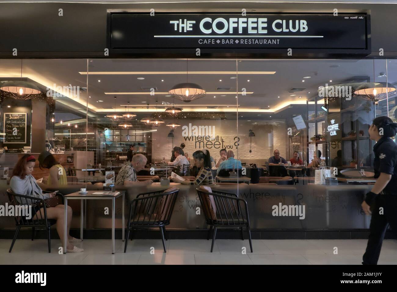 The Coffee Club cafe, bar and restaurant located in the interior of Royal Garden mall Pattaya Thailand Southeast Asia Stock Photo