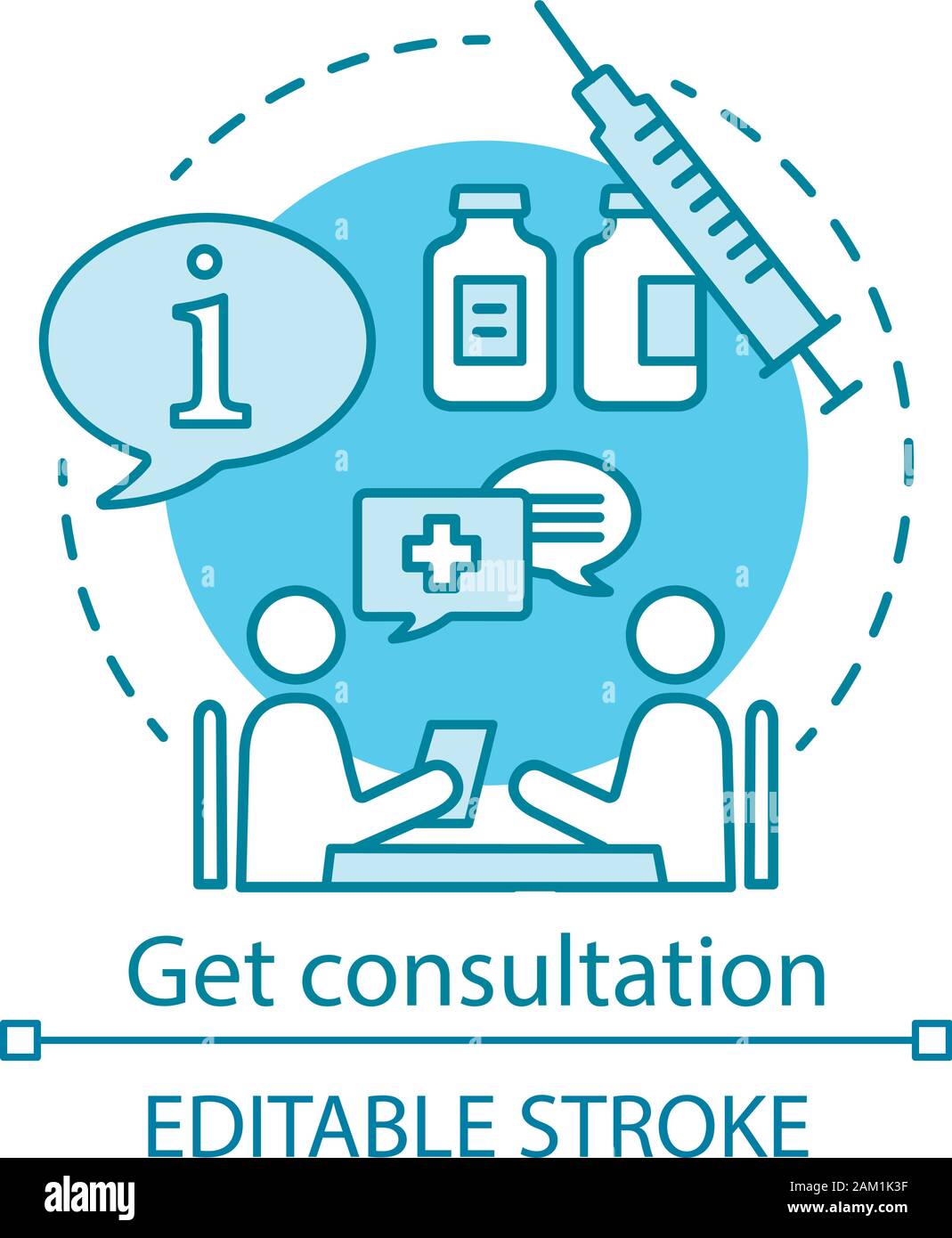 Get consultation concept icon. Health check idea thin line illustration