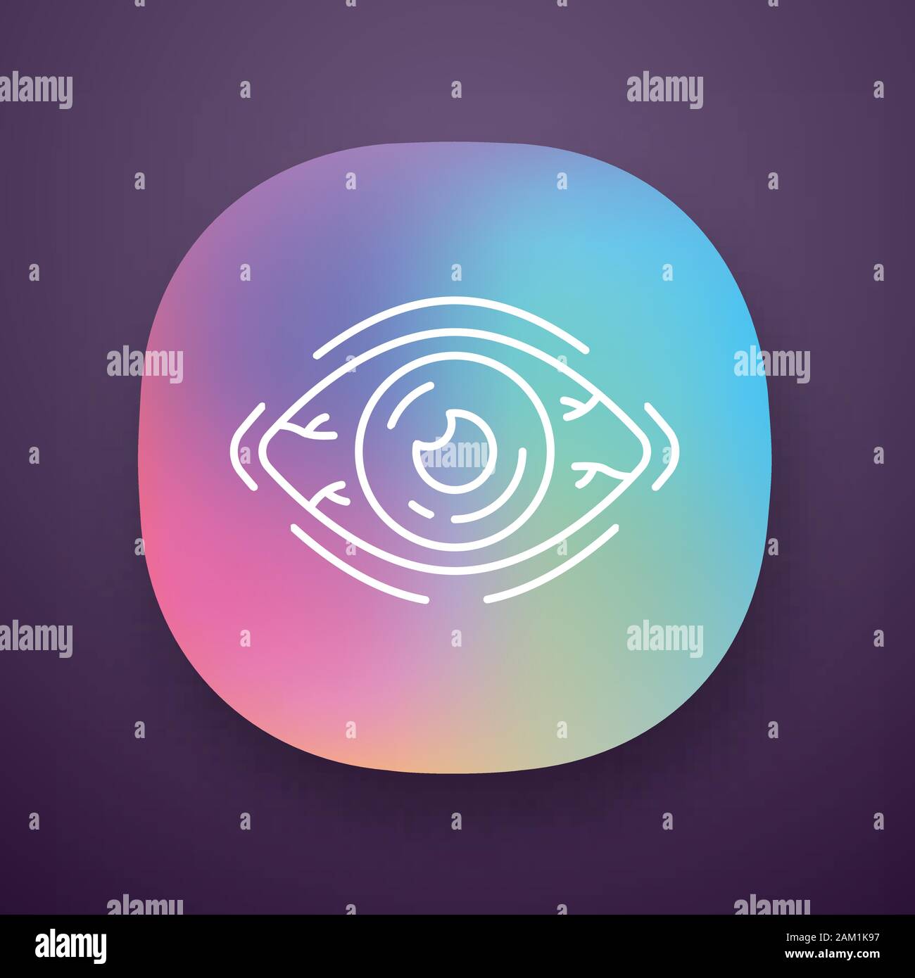 Allergic conjunctivitis app icon. Seasonal tree pollen allergy symptom