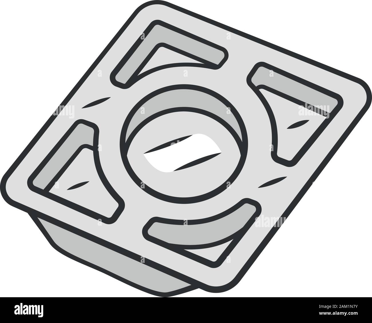 Stainless steel tray color icon. Recyclable kitchenware for serving