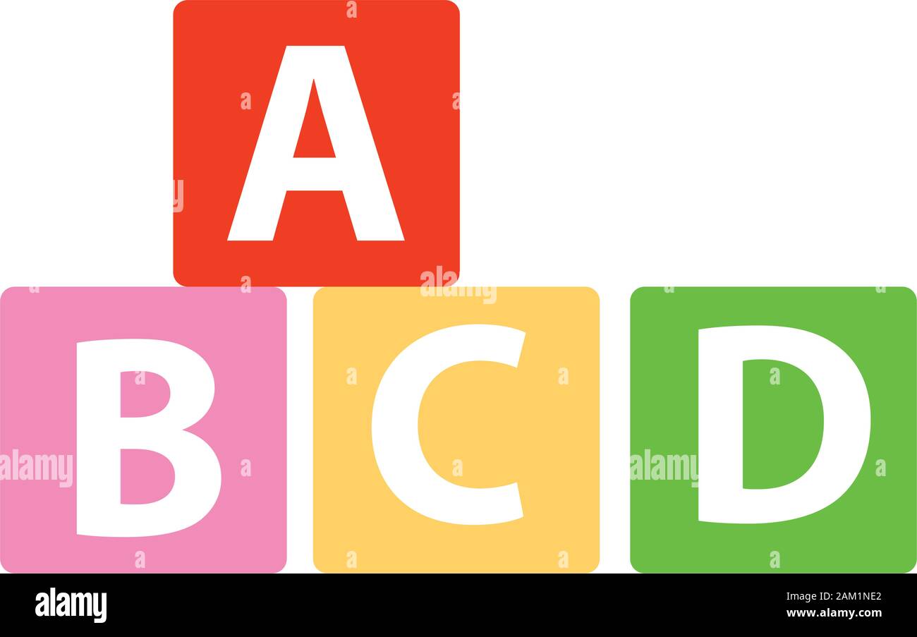 Wooden toy cubes Stock Vector