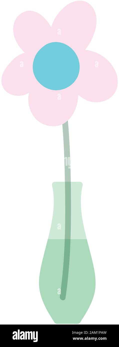 decorative vase with flower ornament icon on white background vector ...