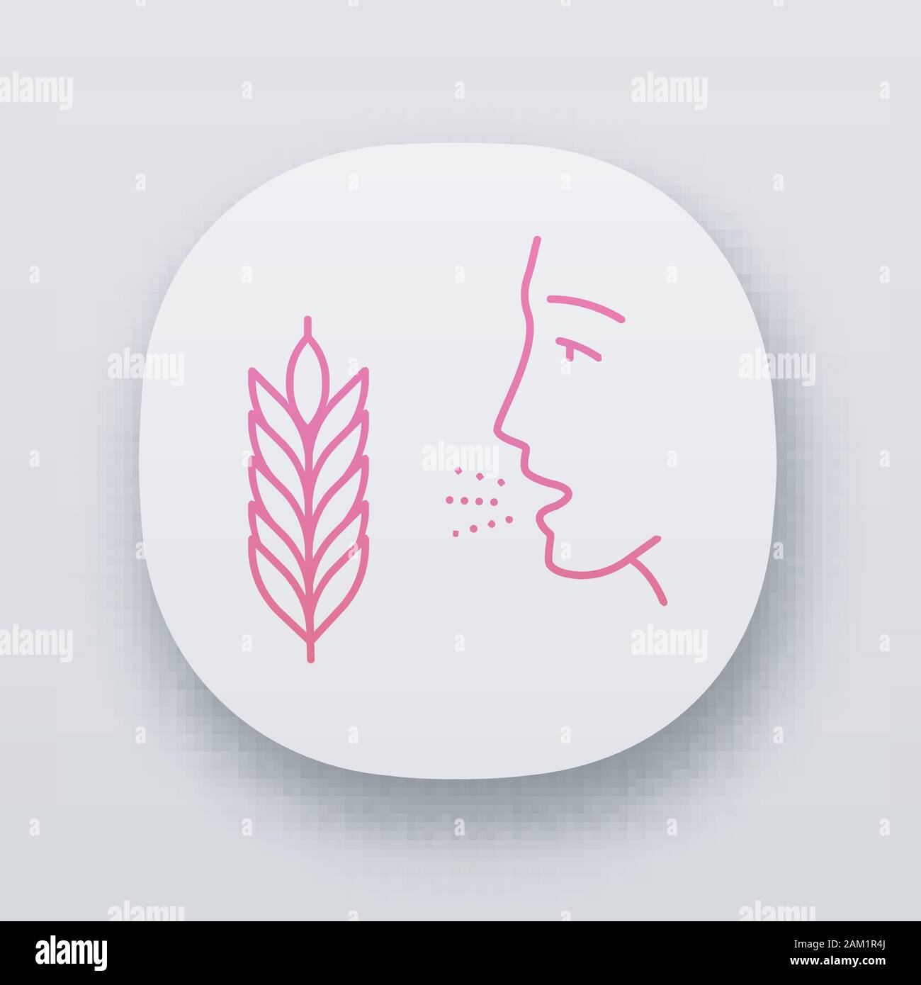 Wheat allergy app icon. Allergic asthma, rhinitis. Gluten intolerance ...