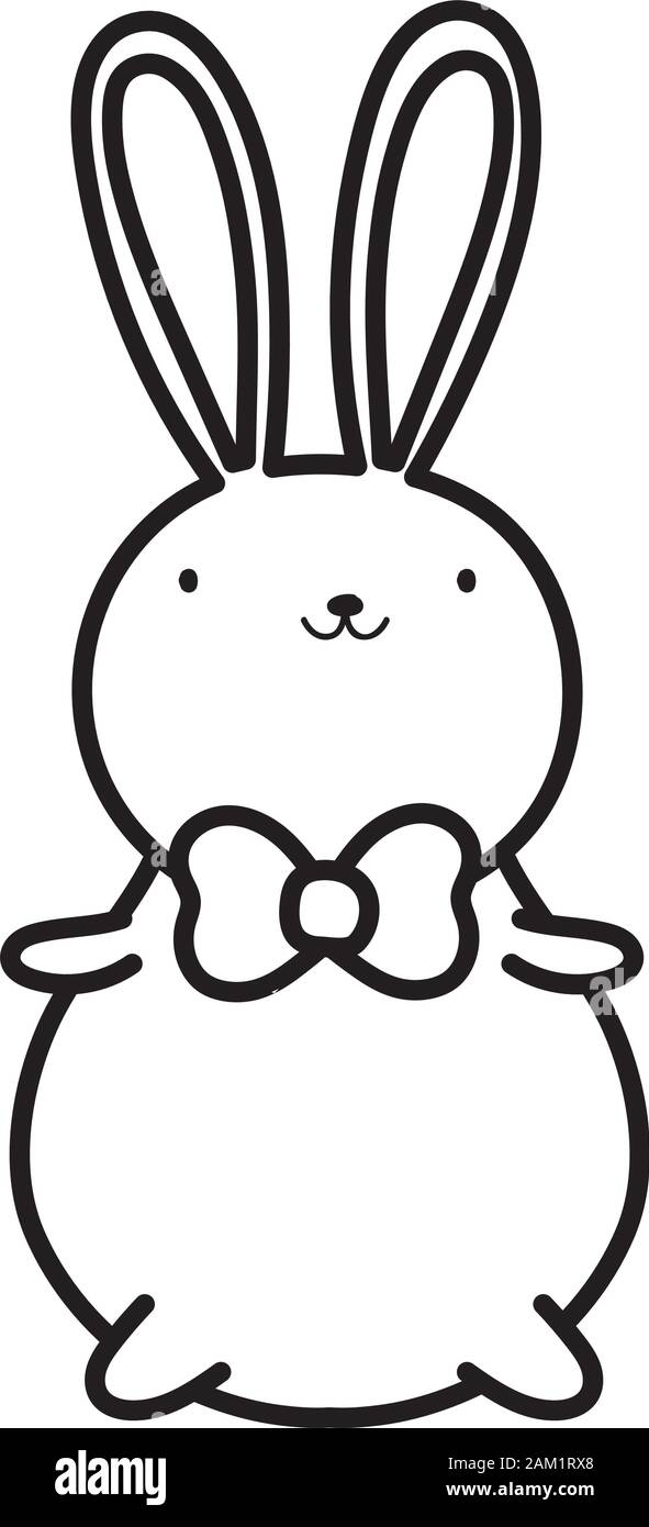 Cute Rabbit With Bow Tie Cartoon Vector Illustration Thick Line Stock Vector Image Art Alamy Cute Rabbit With Bow Tie Cartoon Vector Illustration Thick Line Stock Vector Image Art Alamy