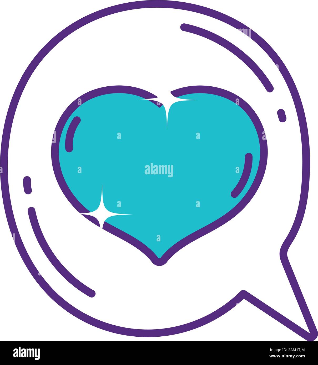 speech bubble heart love romantic message on white background vector ...