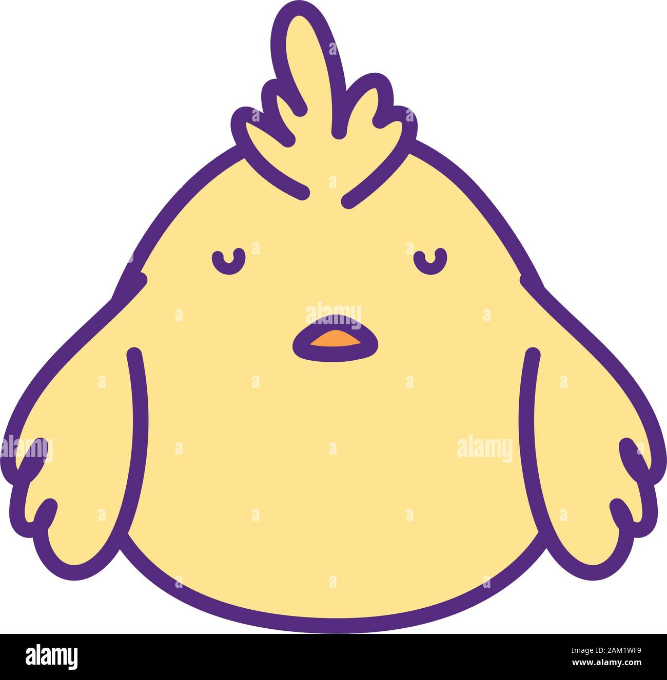 cute little chicken bird animal icon on white background vector ...