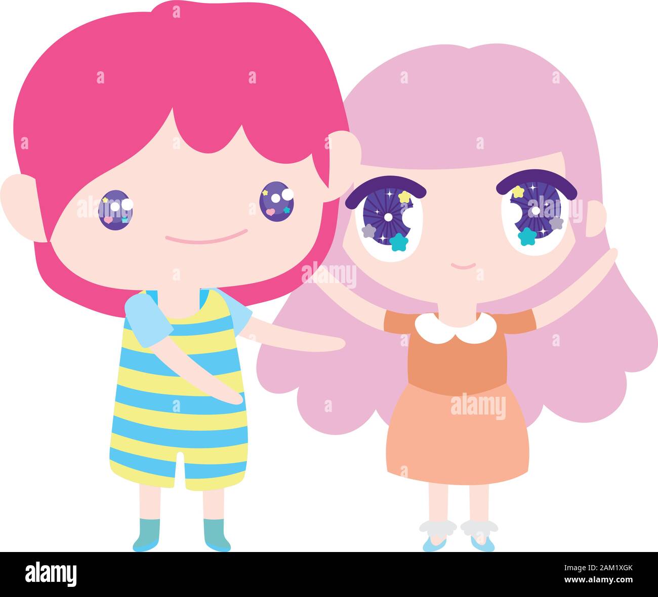 Kids Little Girl And Boy Anime Cartoon Characters Vector Illustration Stock Vector Image Art Alamy Kids Little Girl And Boy Anime Cartoon Characters Vector Illustration Stock Vector Image Art Alamy