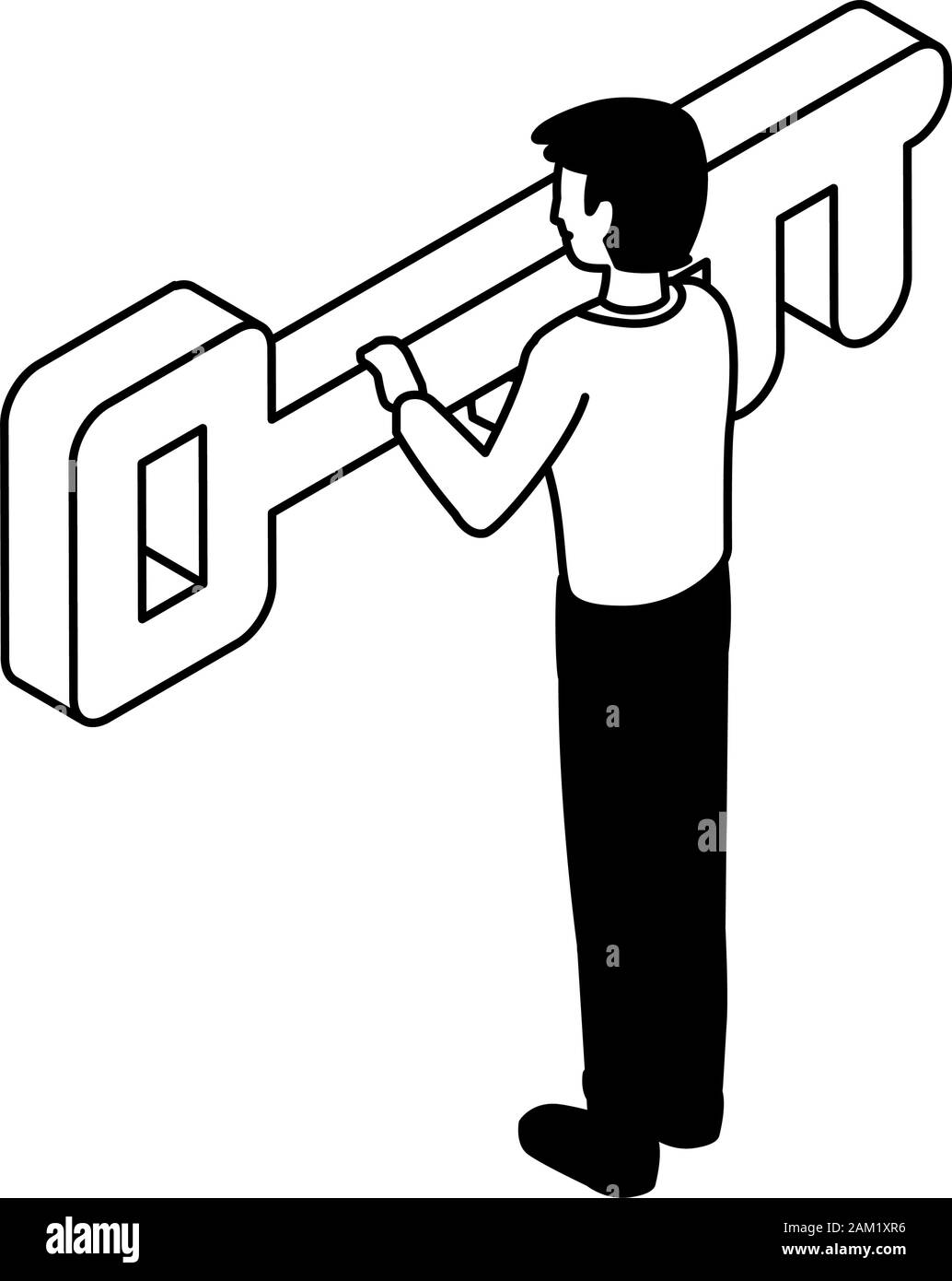 businessman with key on white background vector illustration design ...