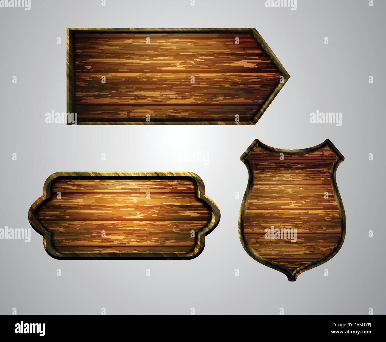 Vector realistic illustration of wooden signboard Stock Vector Image ...