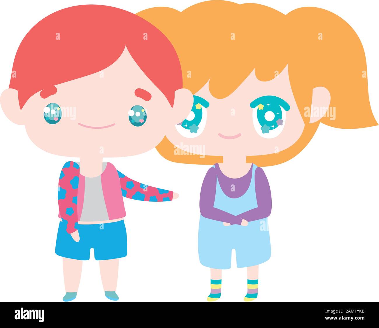 Kids Little Girl And Boy Anime Cartoon Characters Vector Illustration Stock Vector Image Art Alamy Kids Little Girl And Boy Anime Cartoon Characters Vector Illustration Stock Vector Image Art Alamy