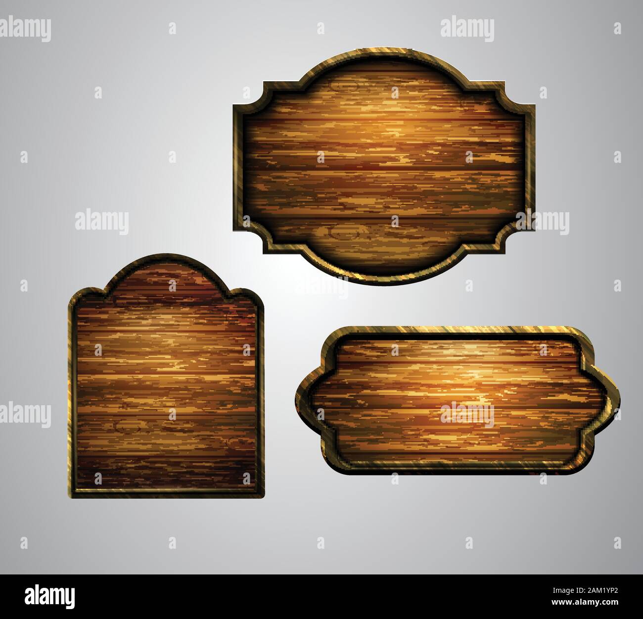 Vector realistic illustration of wooden signboard Stock Vector Image ...