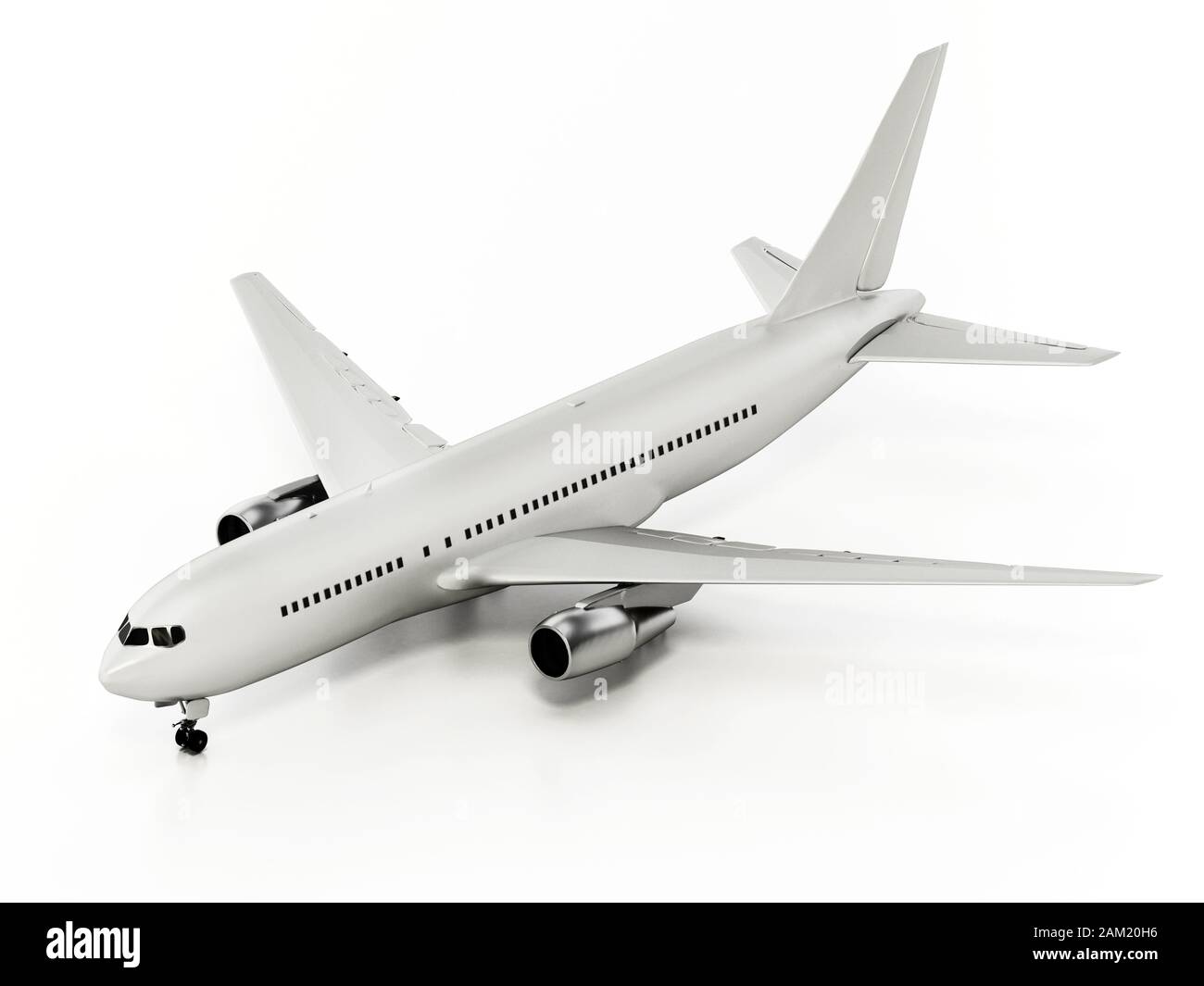 Generic airplane isolated on white background. 3D illustration. Stock Photo