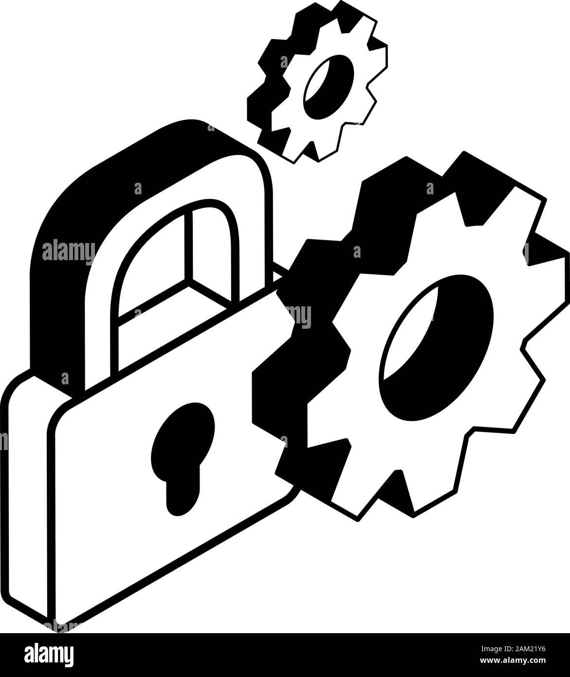 Silhouette padlock security tool Stock Vector Images - Alamy