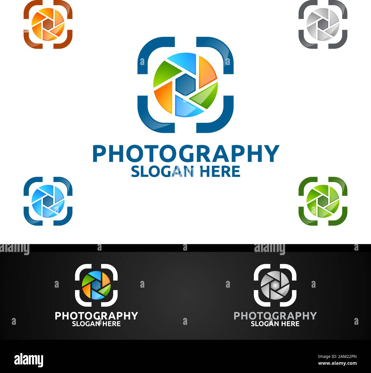 Abstract Camera Photography Logo Icon Vector Design Template Stock Vector
