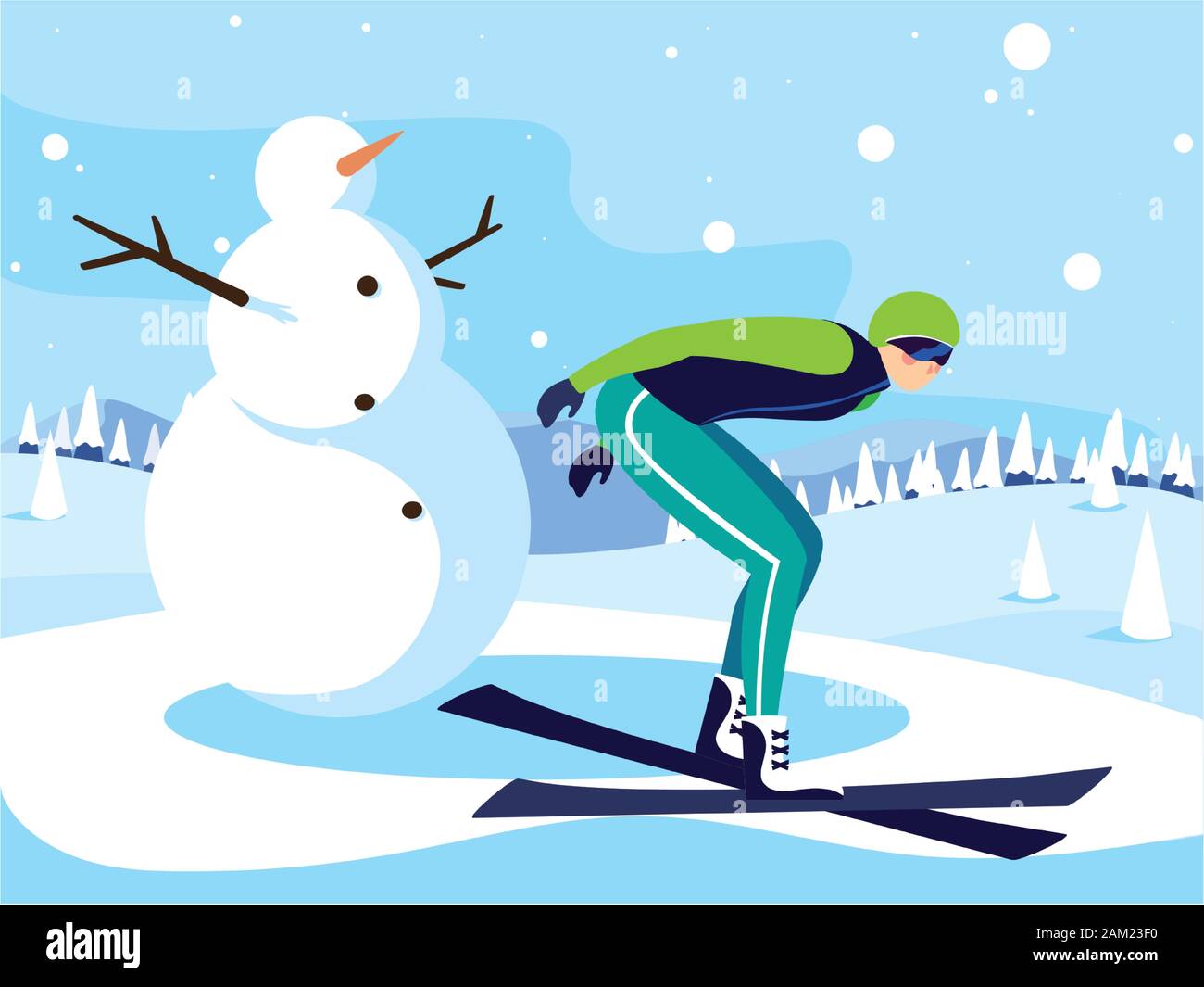man with mountain ski, winter sport vector illustration design Stock Vector  Image & Art - Alamy