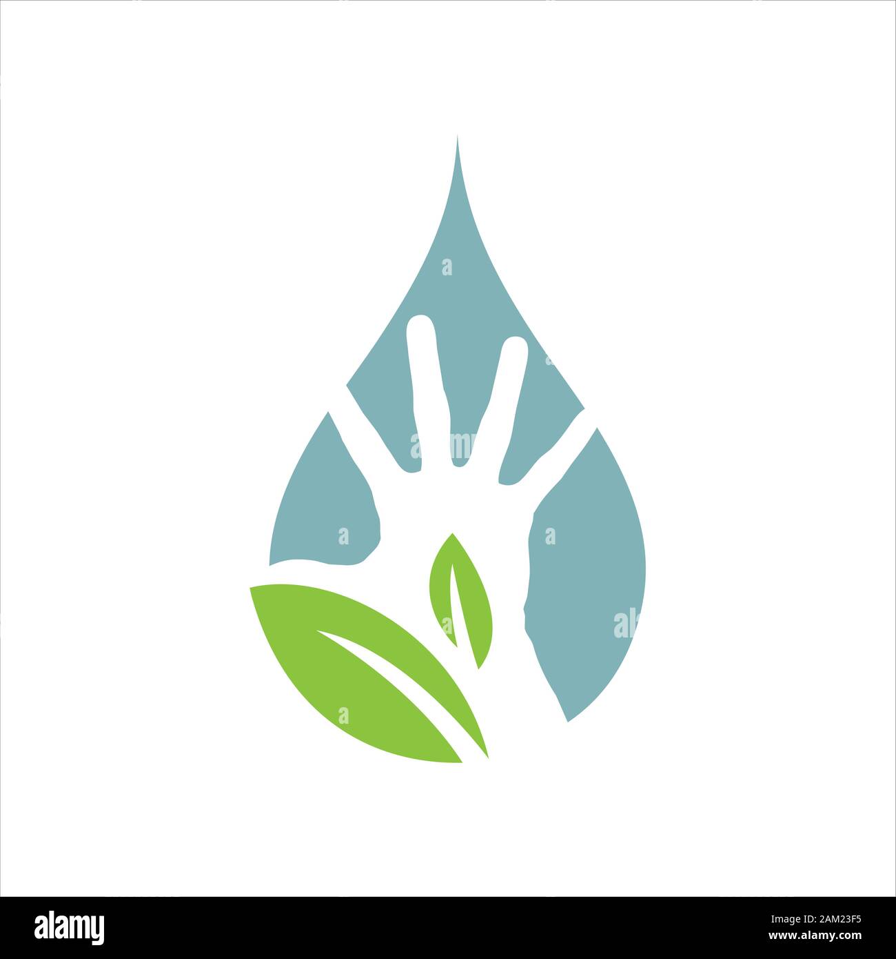 eco green hand logo vector design people who protect nature concept inspiration Stock Vector