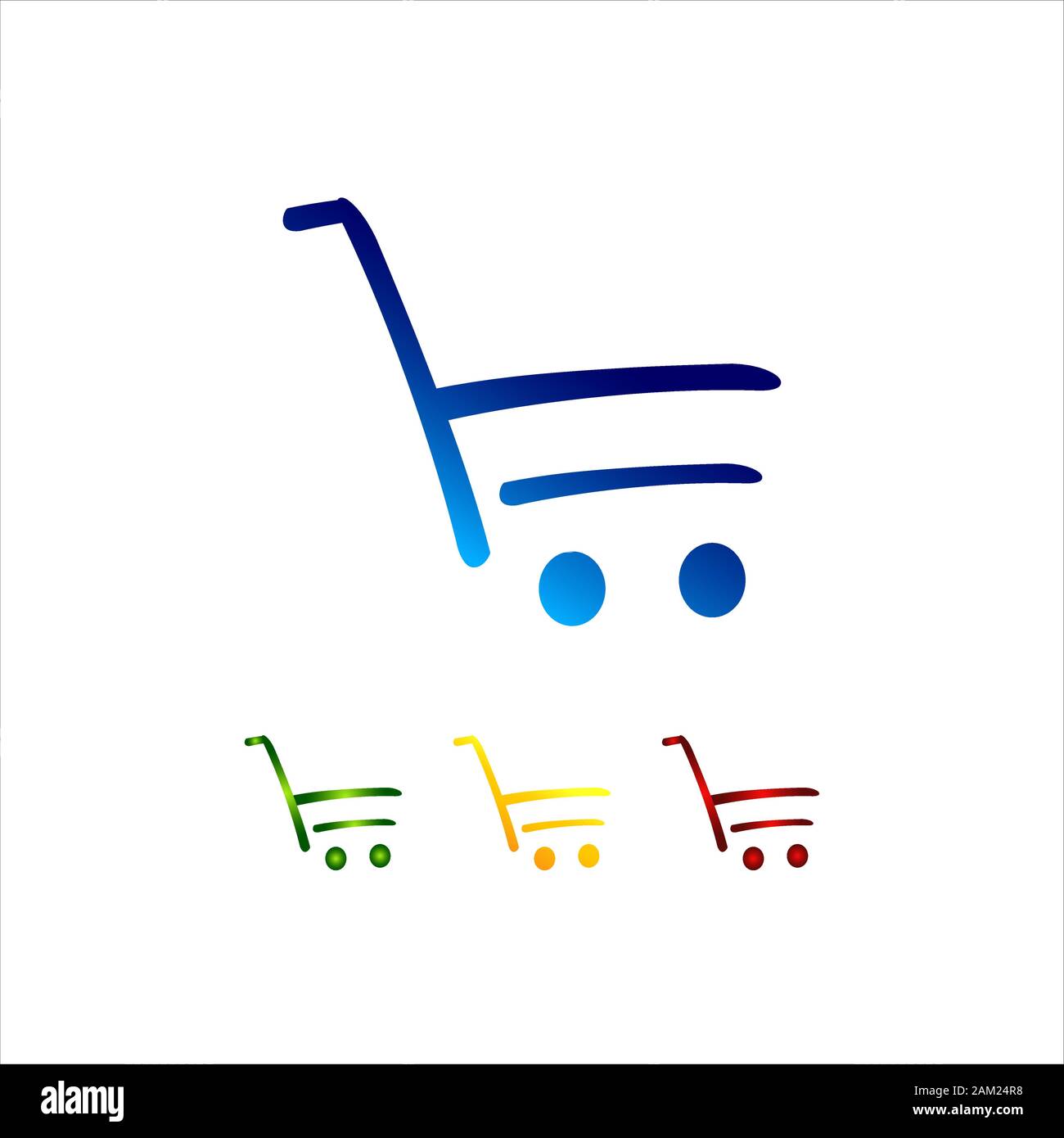 trolley shopping cart logo icon design shop symbol vector illustrations Stock Vector