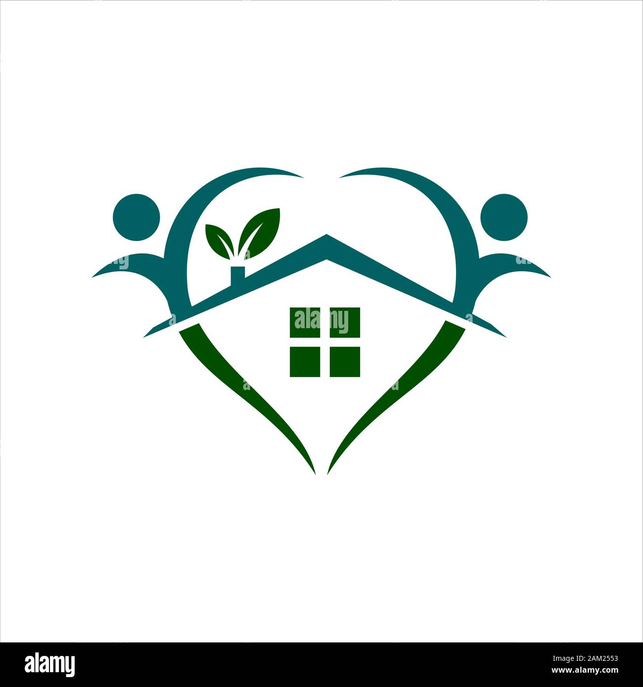 elderly caring and nurse home care logo design vector symbol graphic concept Stock Vector