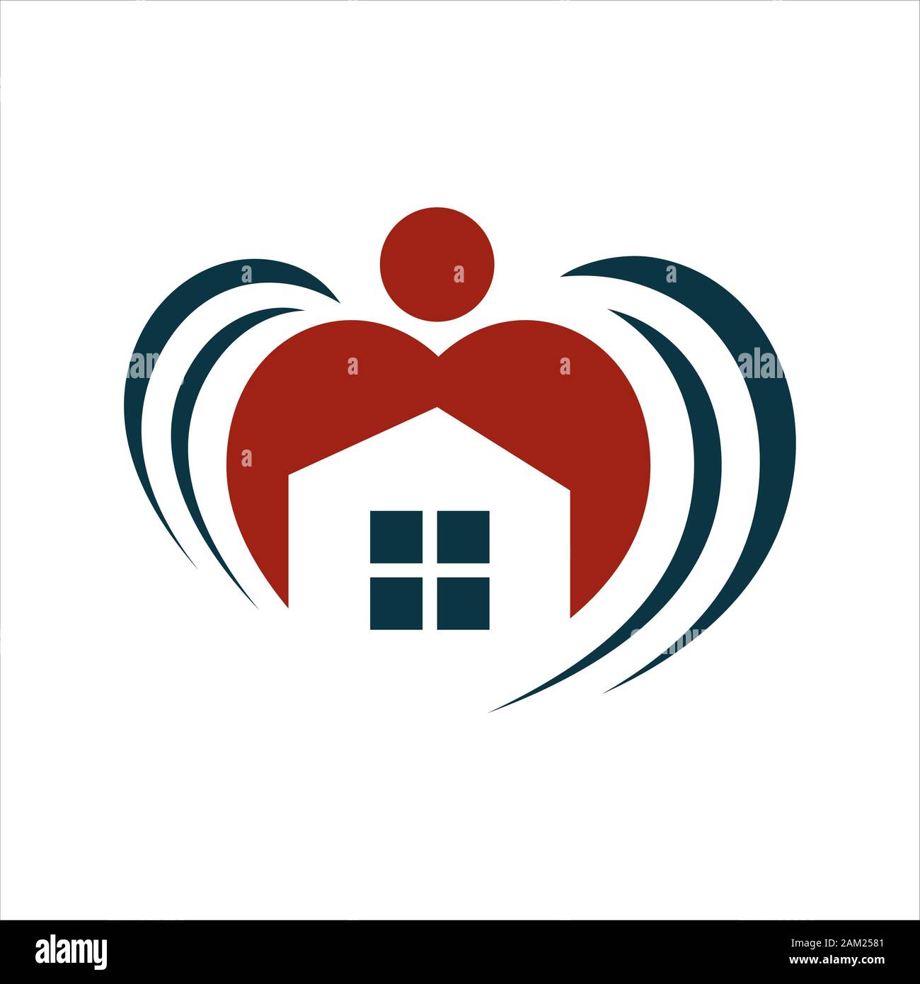 elderly caring and nurse home care logo design vector symbol graphic concept Stock Vector