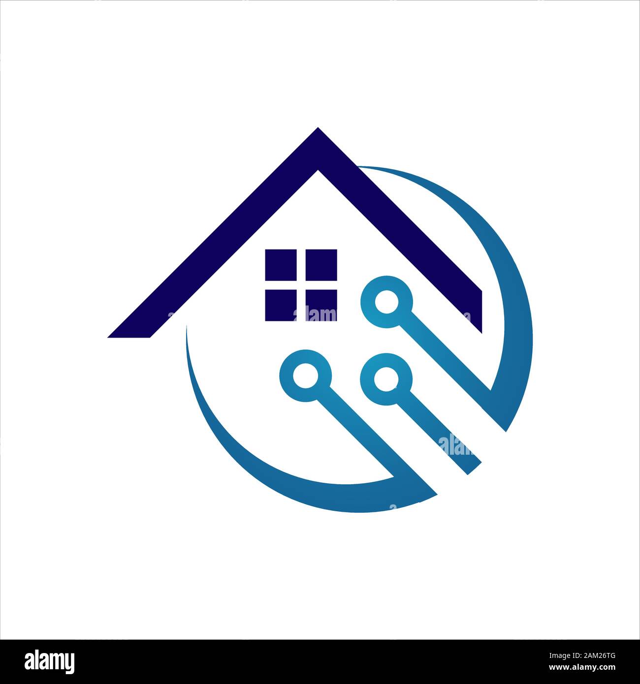modern house protection home security logo design vector template illustration Stock Vector