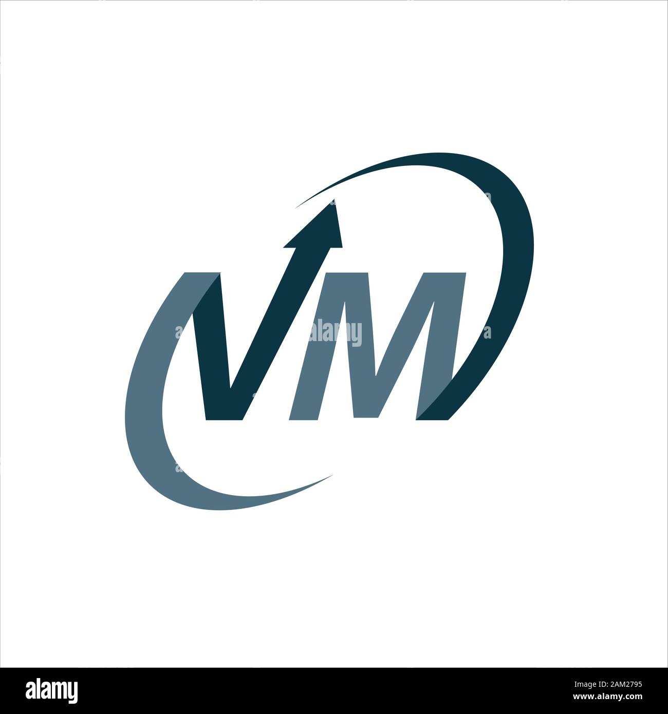 modern VM logo V M initial Letter design vector graphic concept illustrations Stock Vector