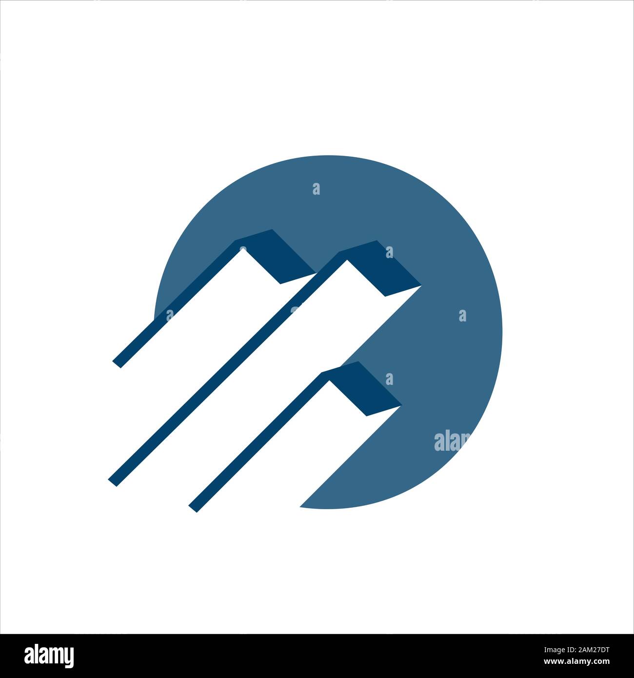 Modern square line art building logo on circle background design vector ...