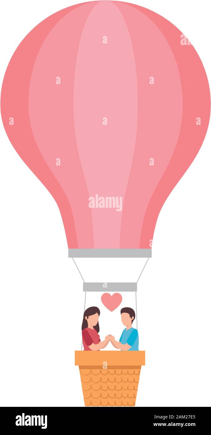 couple in balloons air hot romantic travel Stock Vector Image & Art - Alamy