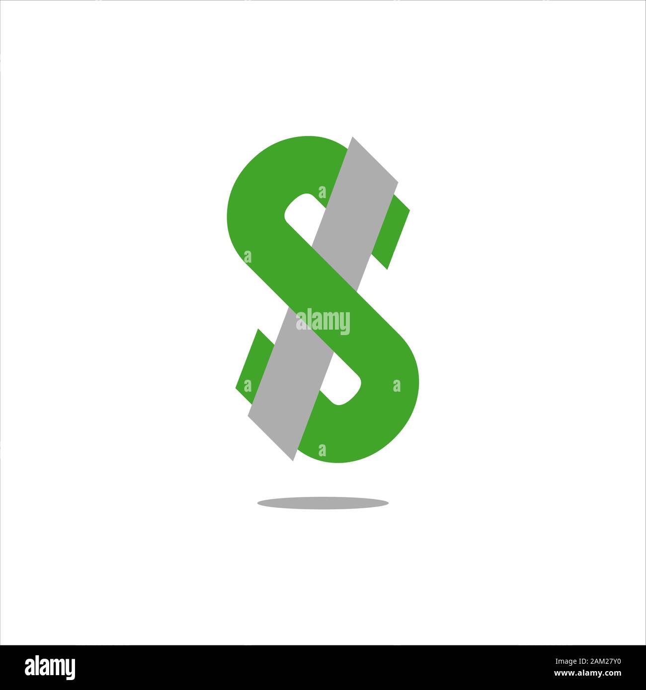 simple green money dollar logo design sign Icon logo vector Stock Vector