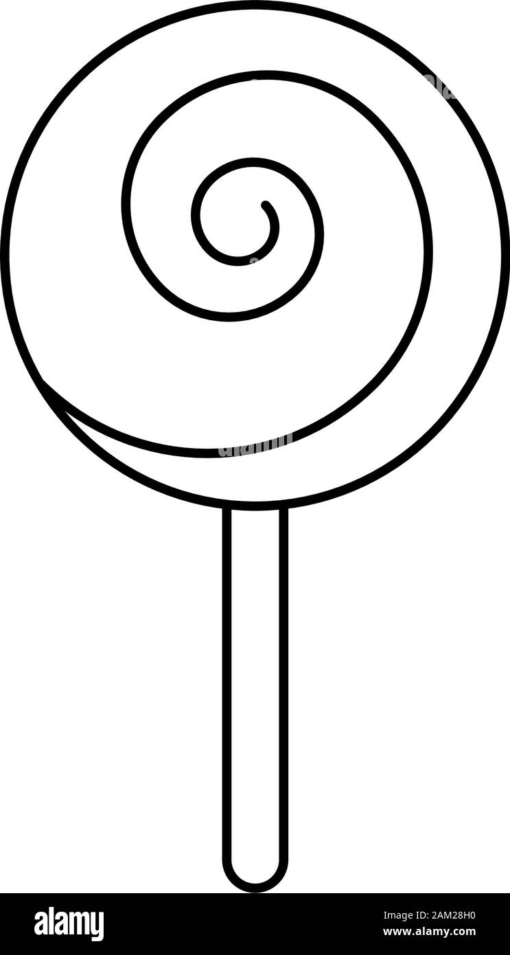 lollipop round retro line style icon Stock Vector