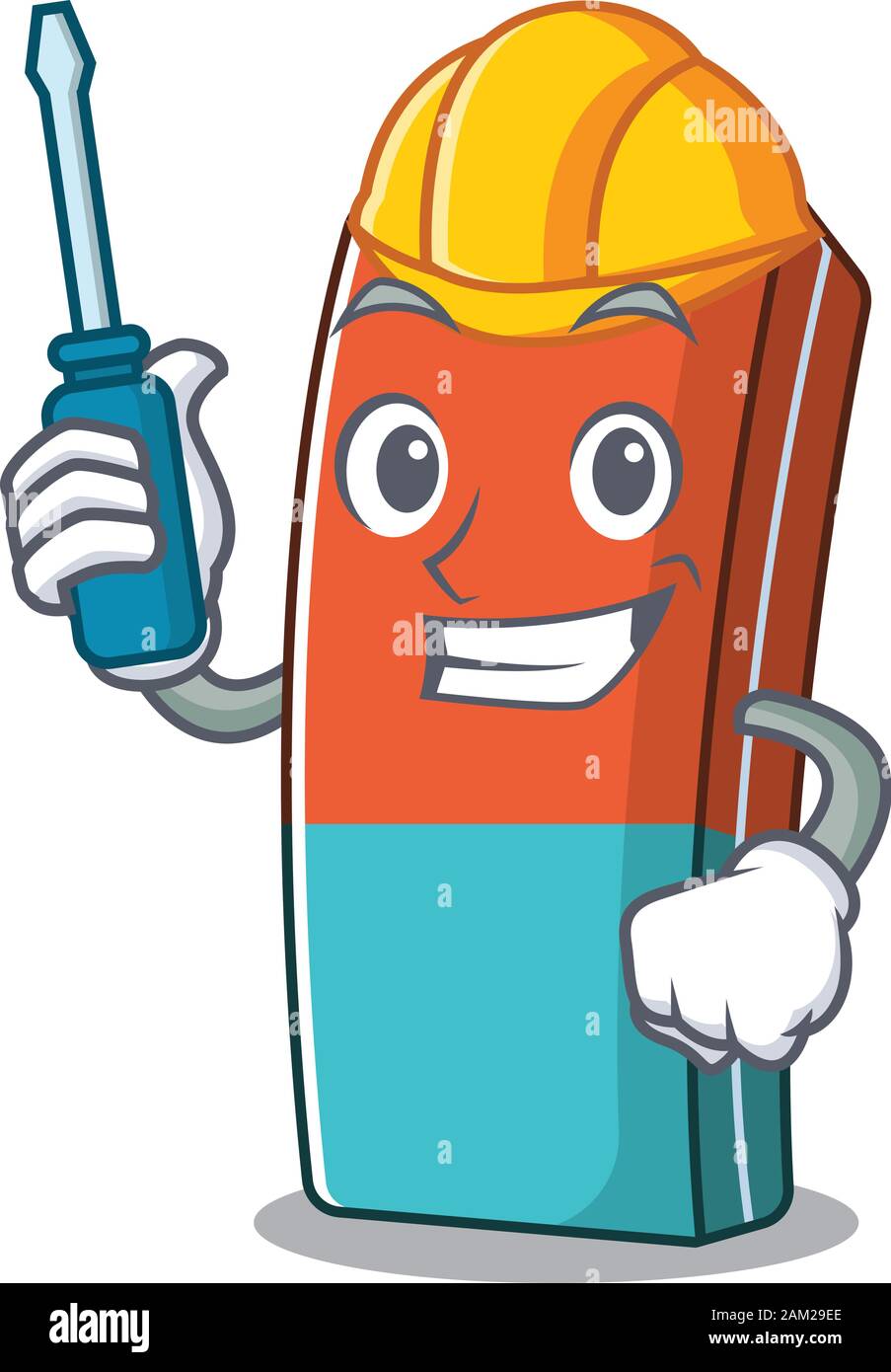 Cool automotive eraser in cartoon character style Stock Vector Image