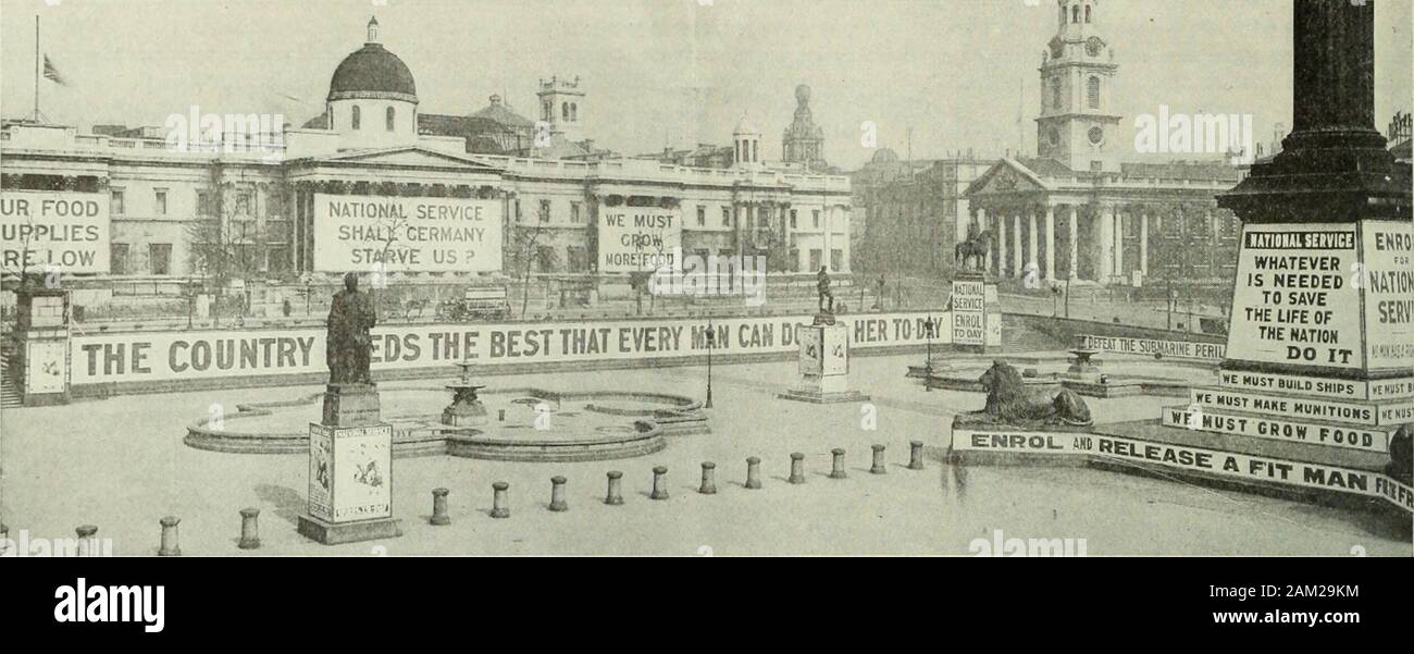 The Independent . © Underwood &lt;t Underwood AND ANOTHER England realizes the need too keenly to make a game of wartime farming. But with the first fervorpast she plows grimly on. working by night as well as by day. Photograph from the London Sphere, copyright New York Herald OUR ALLIES CALLThe London Sphere calls this view of Trafalgar- Square a national service extravaganza, but it points out that the posters convey an undeniable truth. Their plea to Englishmen ought to find its response here, too Andrassy, to form a coalition cabinetin the place of Tisza. Strike inBerlin In spite of the st Stock Photo