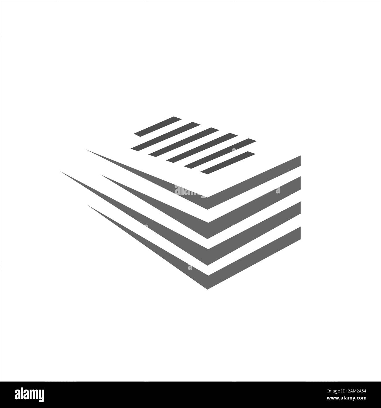 black Stack of Paper icon vector logo stationery stacked papers