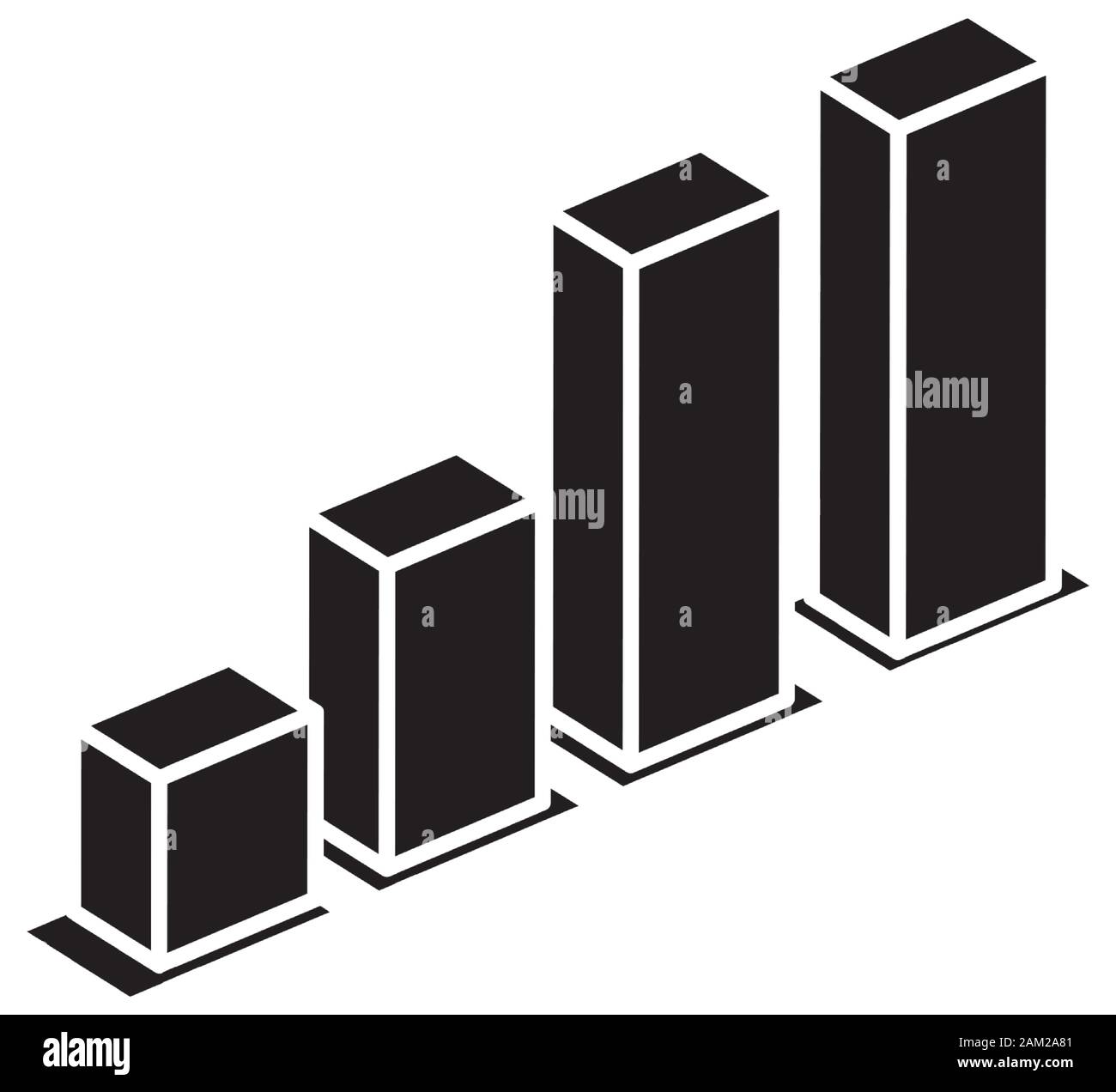 silhouette of bars statistical graph isolated icon Stock Vector Image ...